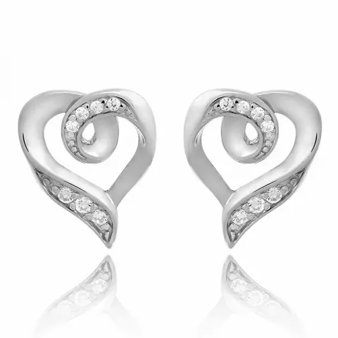 hjerte øreringe i sølv