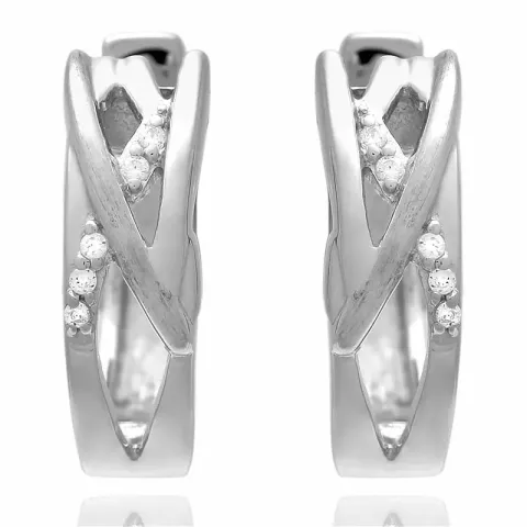 16,5 mm zirkon creoler i sølv