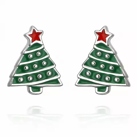 Juletræ øreringe i sølv