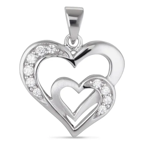 dobbelt hjerte vedhæng i sølv