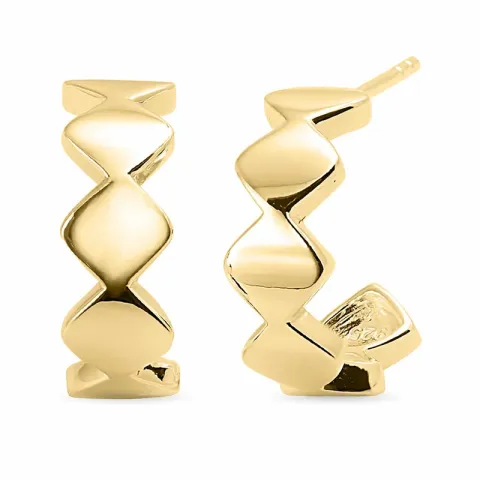 14 mm halvcreoler i forgyldt sølv