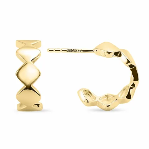 14 mm halvcreoler i forgyldt sølv