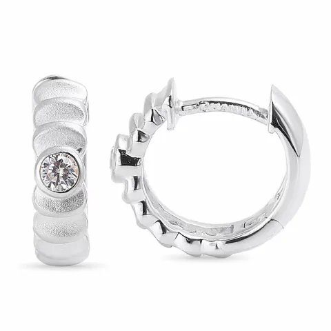 12 mm zirkon creoler i sølv
