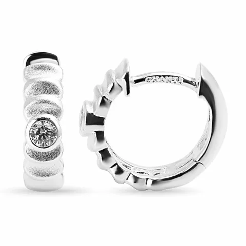 14 mm zirkon creoler i sølv