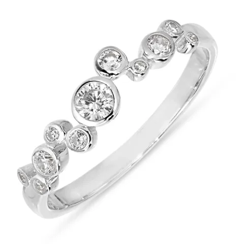 hvid zirkon ring i sølv - Bubbly Sparkle