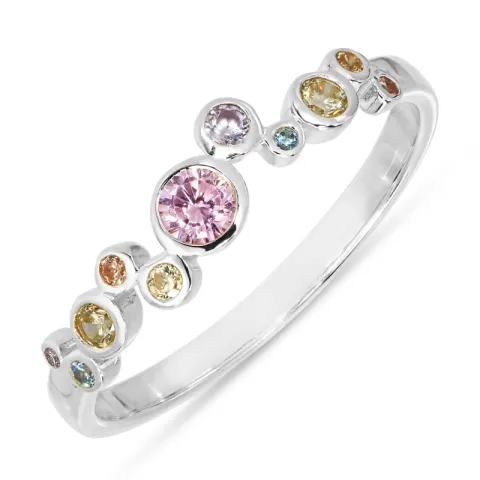 lyserød zirkon ring i sølv - Bubbly Twist