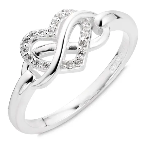 infinity zirkon ring i sølv