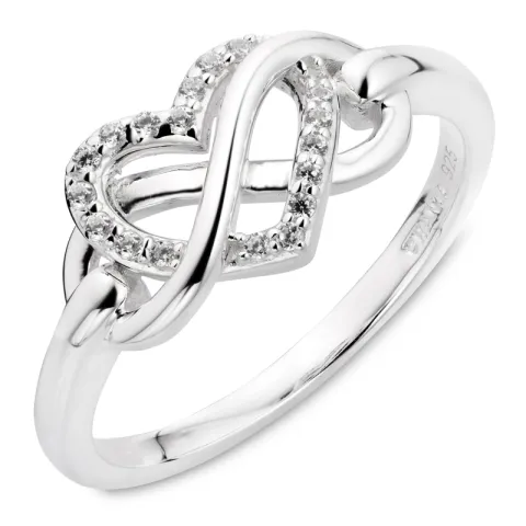 infinity zirkon ring i sølv
