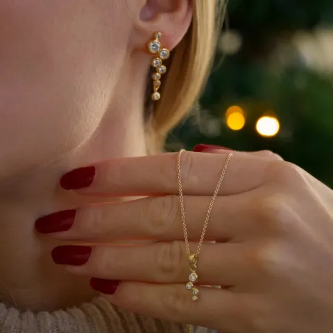 zirkon øreringe i forgyldt sølv - Bubbly Sparkle