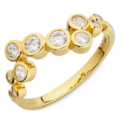 zirkon ring i forgyldt sølv - Bubbly Sparkle