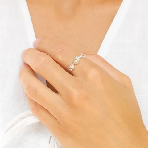 kugle ring i sølv - Bubbly Pure