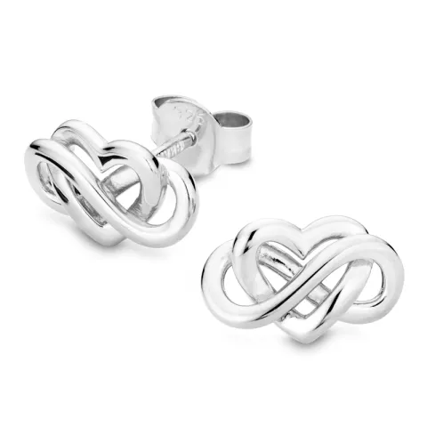 hjerte infinity øreringe i sølv - Amoré