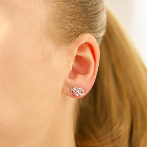 hjerte infinity øreringe i sølv - Amoré