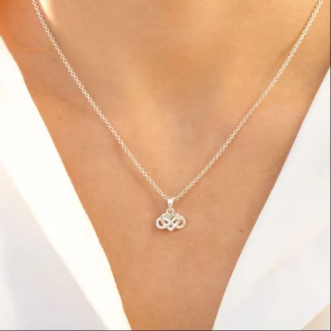 hjerte infinity vedhæng i forgyldt sølv - Amoré