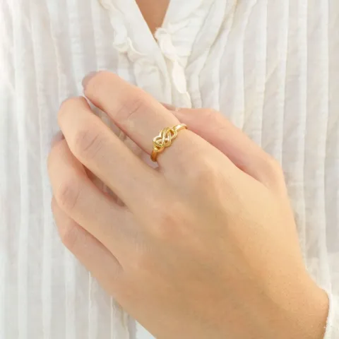 infinity ring i forgyldt sølv - Amoré