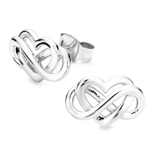 hjerte infinity øreringe i sølv - Amoré