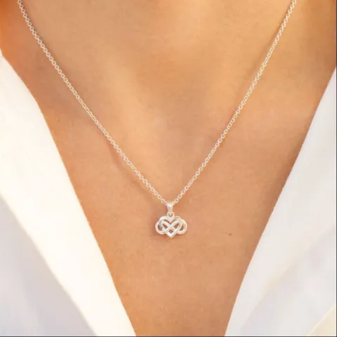 hjerte infinity vedhæng i sølv - Amoré