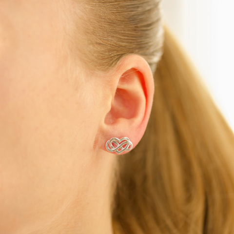 hjerte infinity ørestikker i sølv - Amoré