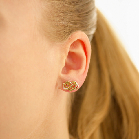 hjerte infinity ørestikker i forgyldt sølv - Amoré