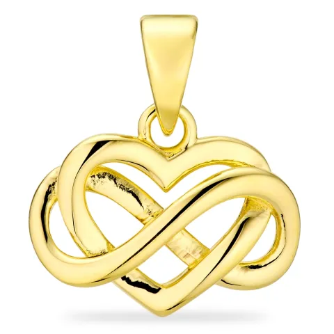 hjerte infinity vedhæng i forgyldt sølv - Amoré
