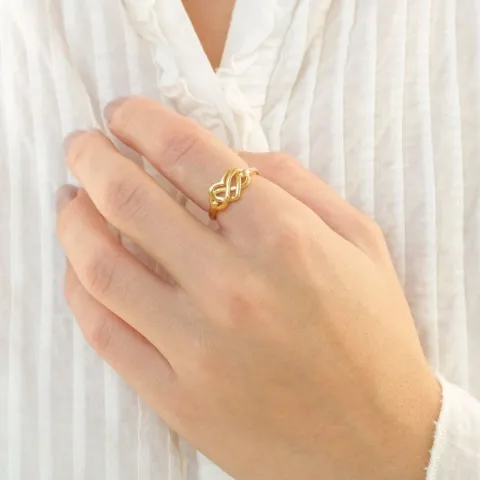 infinity ring i forgyldt sølv - Amoré