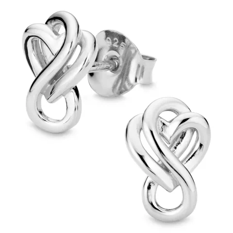 hjerte infinity øreringe i sølv - Amoré