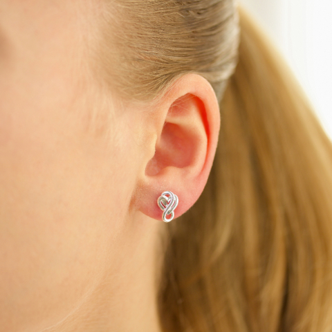 hjerte infinity øreringe i sølv - Amoré