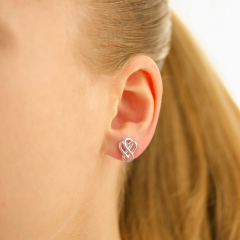 hjerte infinity øreringe i sølv - Amoré