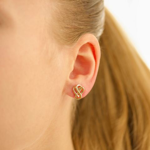 hjerte infinity øreringe i forgyldt sølv - Amoré