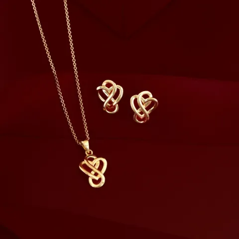 hjerte infinity øreringe i forgyldt sølv - Amoré