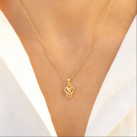 hjerte infinity vedhæng i forgyldt sølv - Amoré