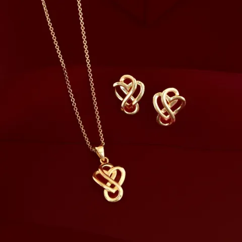 hjerte infinity vedhæng i forgyldt sølv - Amoré