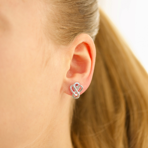 hjerte infinity øreringe i sølv - Amoré