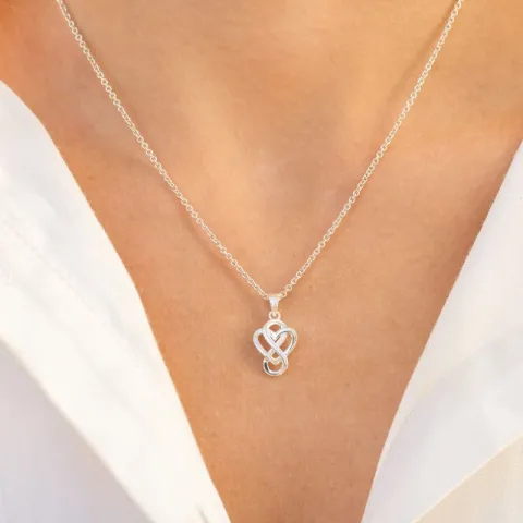 hjerte infinity vedhæng i sølv - Amoré