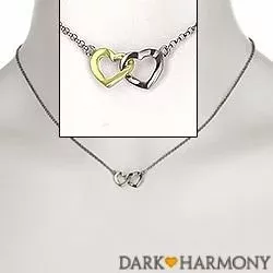 Hjerte vedhæng med halskæde i sort rhodineret sølv