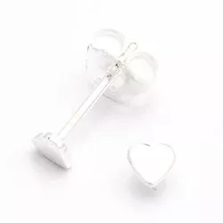 Små hjerte øreringe i sølv