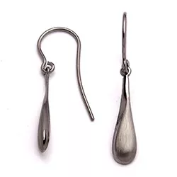 Lange dråbe øreringe i sort rhodineret sølv