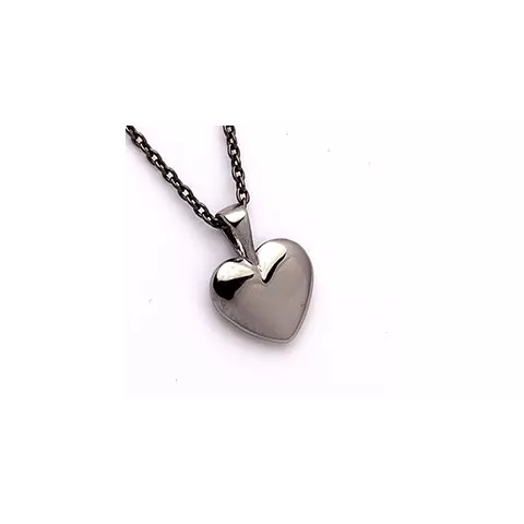 hjerte vedhæng i sort rhodineret sølv