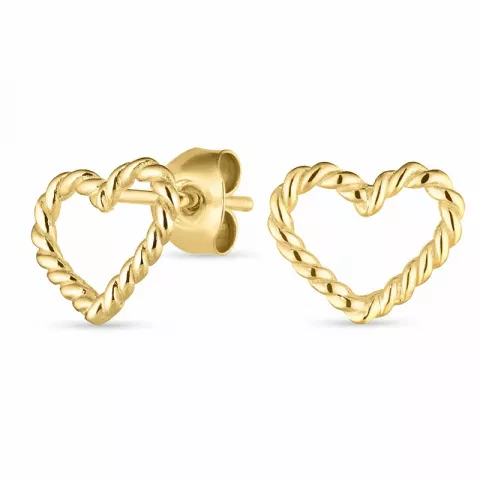 hjerte øreringe i 9 karat guld