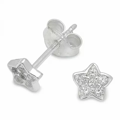 stjerne zirkon øreringe i sølv