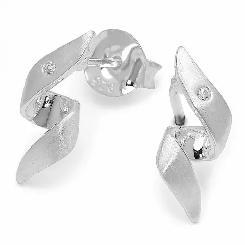 zirkon øreringe i sølv
