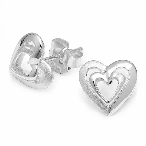 hjerte øreringe i sølv