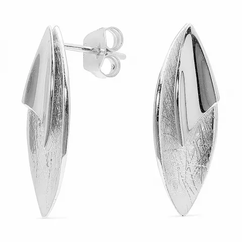 Lange ovale øreringe i sølv