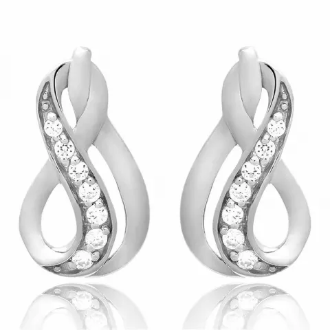 Infinity sæt med øreringe og halskæde i sølv hvid zirkon