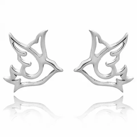 Fugle sæt med øreringe og halskæde i sølv