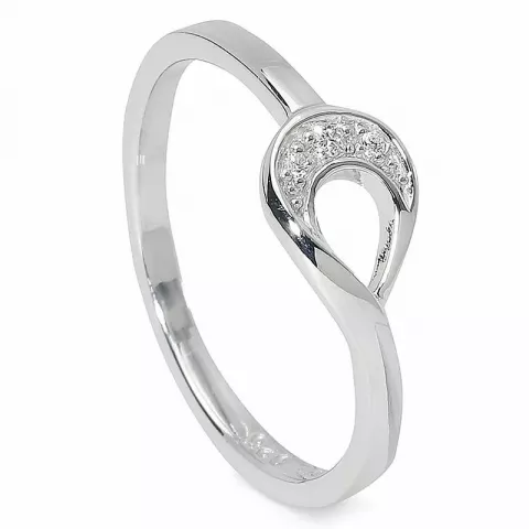 Elegant dråbe ring i sølv