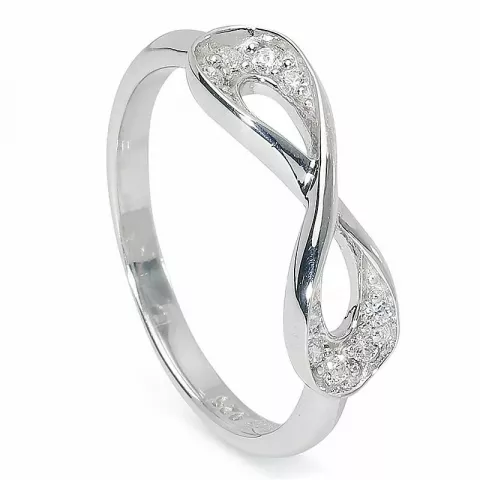Elegant infinity zirkon ring i sølv