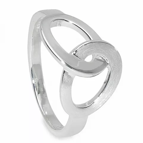 Mat oval ring i sølv