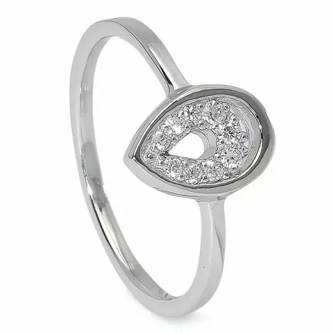 Ringe: dråbe zirkon ring i sølv