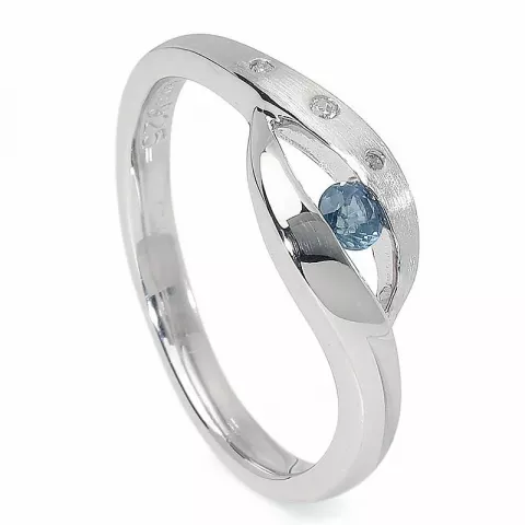 blå ring i sølv